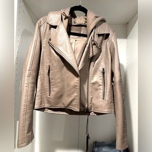 Blanknyc Faux Leather Jacket with removable hood